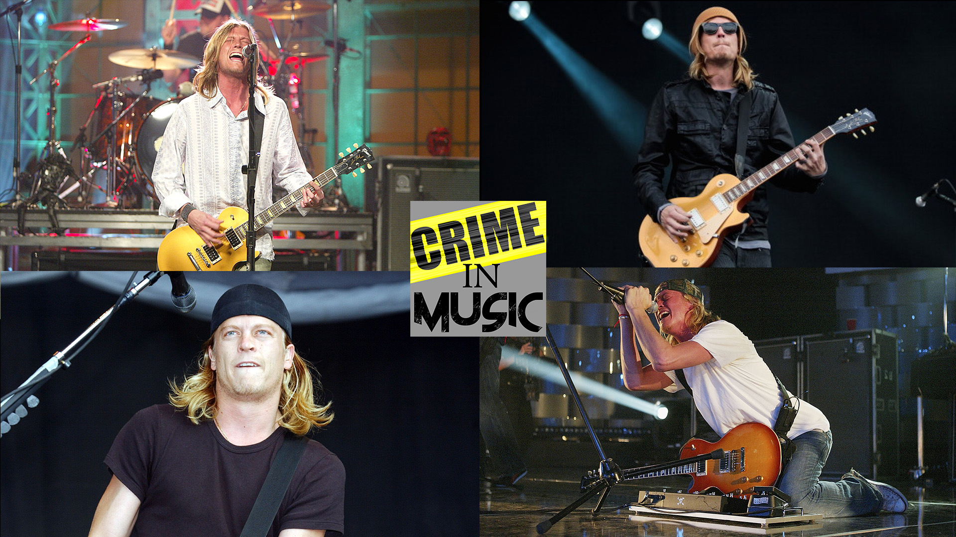 photo collage of Wes Scantlin, Musician, only continuous member of Puddle of Mudd